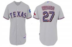 Kids Texans Rangers #27 Guerrero Grey Jerseys