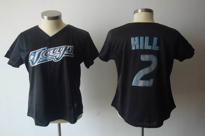 women Toronto Blue Jays 2 hill black jersey women Toronto Blue Jays 2 hill black jersey