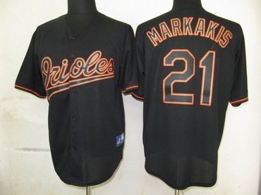 Baltimore Orioles 21 Nick Markakis Pitch Black Fashion Jersey