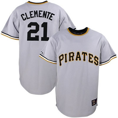 Pittsburgh Pirates #21 Roberto Clemente Grey Jersey Pittsburgh Pirates #21 Roberto Clemente Grey Jersey