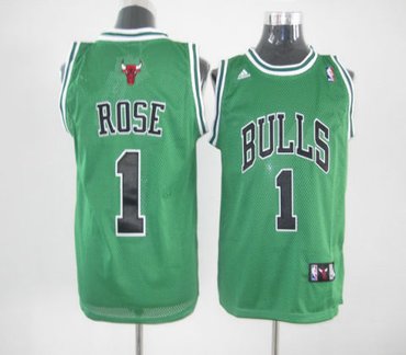 Chicago Bulls Derek Rose 1 green Jersey