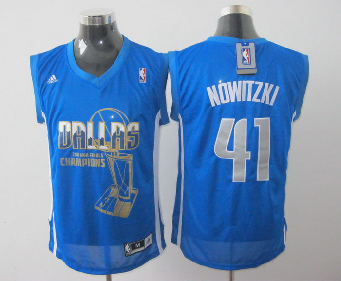 Dallas Mavericks 2011 nba finals champions 41# nowitzki blue