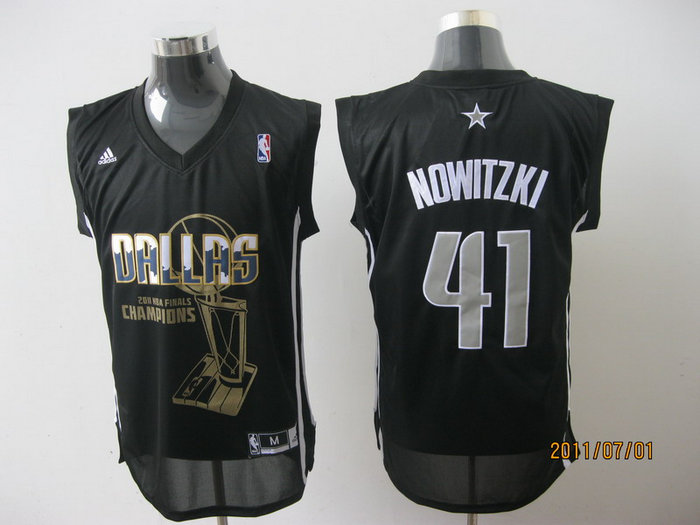 Dallas Mavericks 2011 nba finals champions 41# nowitzki black Dallas Mavericks 2011 nba finals champions 41# nowitzki black