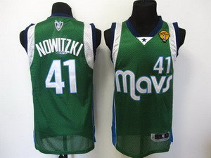 dallas mavericks 41 nowitzki Swingman green 2011 Finals