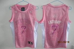 Women New York Knicks 7 Anthony Pink Jersey