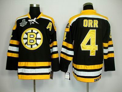 NEW Boston Bruins 4 Bobby Orr 2011 Stanley Cup black Jersey