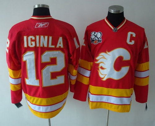 jerseys,Calgary Flames 12# IGINLA red 30th