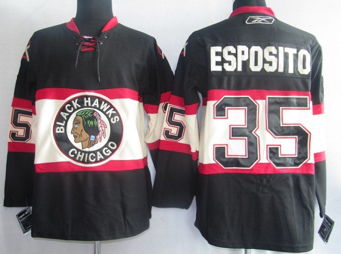 NHL Jerseys Chicago Blackhawks 35 ESPOSITO Black【The third section NHL Jerseys Chicago Blackhawks 35 ESPOSITO Black【The third section