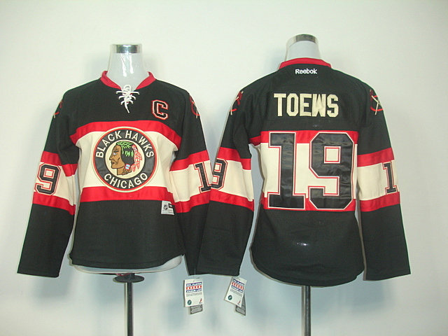 Women Chicago Blackhawks 19 TOEWS WINTER CLASSIC Black