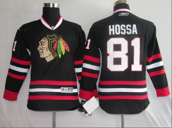 NHL Jerseys Chicago Blackhawks 81 Hossa black【kids