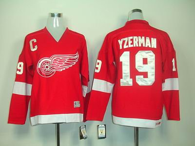 kids Detroit Red Wings 19 STEVE YZERMAN jerseys red C patch