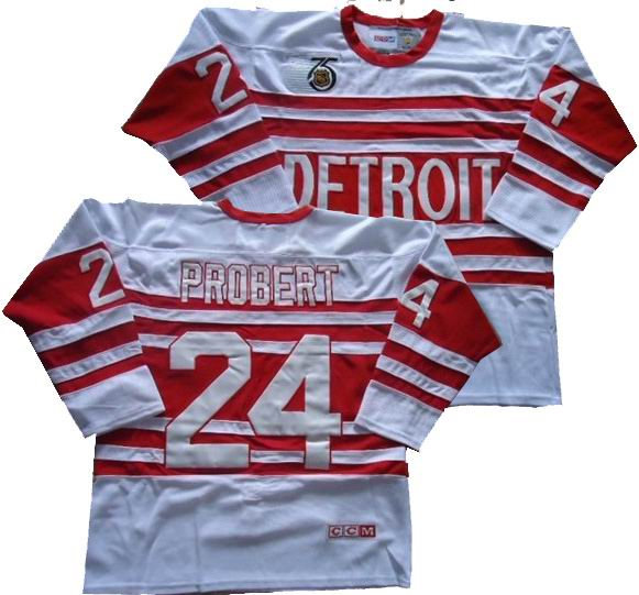 Detroit Red Wings 24 Nick probert white throwback ccm jerseys