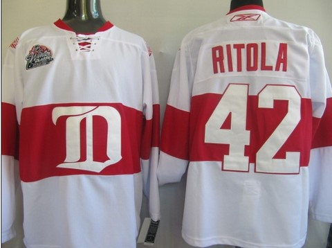 NHL Jerseys Deroit Red wings 42 Ritola White WINTER CLASSIC