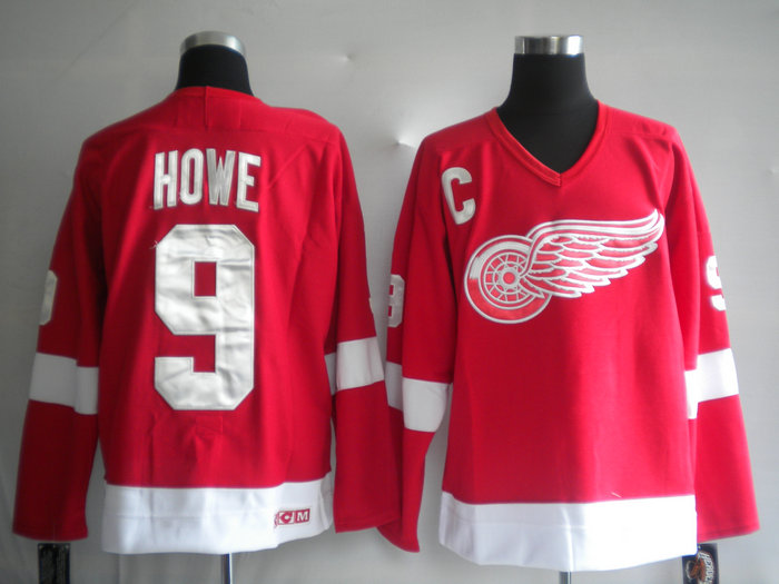 NHL Jerseys Deroit Red wings 9# HOWE red