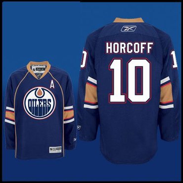 NHL Edmonton Oilers #10 Shawn Horcoff Navy Jersey