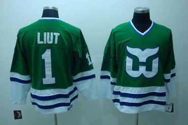Hartford Whalers 1 Mike Liut Green  Jerseys