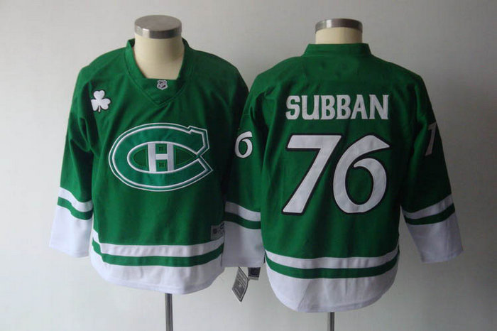 youth montreal canadiens #76 subban green(2011)