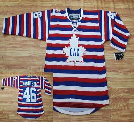 Montreal Canadiens #46 Kostitsyn Red Pinstripe  Jersey
