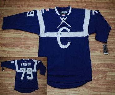 Montreal Canadiens #79 Markov Blue C Patch Jersey