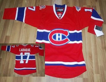 NHL Montreal Canadiens #17 Laraque CH Patch Red Jersey NHL Montreal Canadiens #17 Laraque CH Patch Red Jersey