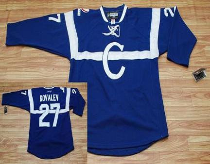 Montreal Canadiens #27 Alexei Kovalev Blue C Patch Jersey
