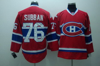 Montreal Canadiens 76 PK Subban Stitched Replithentic Red CH Jersey