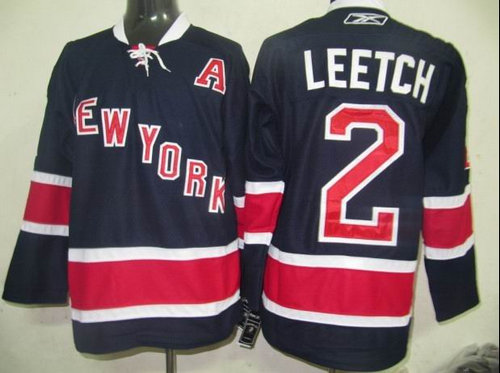 Nhl  jerseys NY Rangers 2 LEETCH Dark BLUE 85th