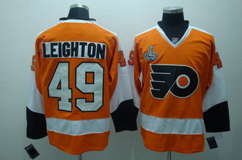 Philadelphia Flyers 49 Michael leighton Oranage Jerseys Stanley Cup patch Philadelphia Flyers 49 Michael leighton Oranage Jerseys Stanley Cup patch