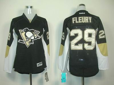 Women Pittsburgh Penguins 29 M Fleury black jerseys Women Pittsburgh Penguins 29 M Fleury black jerseys