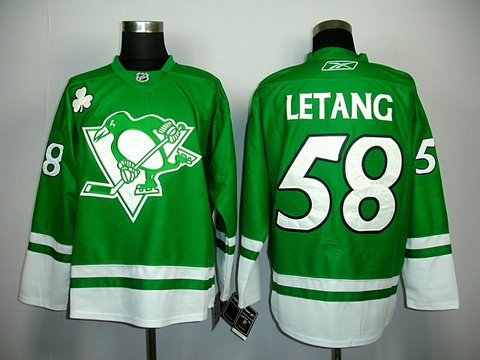 Pittsburgh Penguins 58 LETANG green jerseys