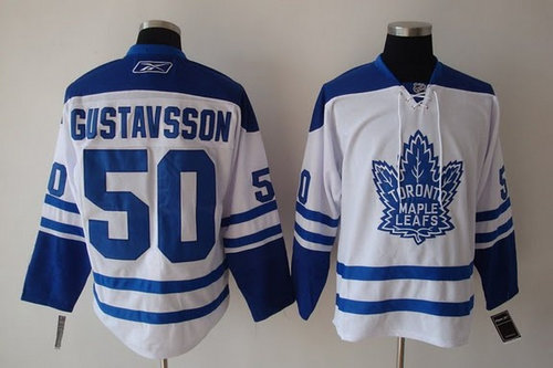 RBK NHL Jerseys Pittaburgh Toronto Maple Leafs 50# Gustavsson WHITE