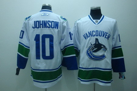 Vancouver Canucks 10 johnson white  Jerseys