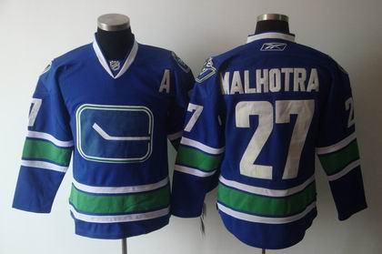Vancouver Canucks 27 MALHOTRA BLUE 3RD JERSEY
