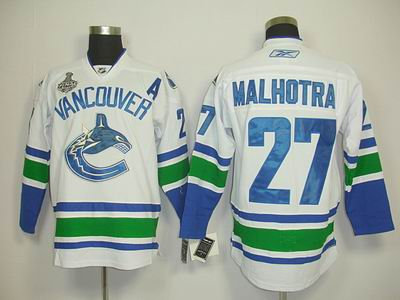 Vancouver Canucks 27 MALHOTRA WHITE 2011 Stanley Cup