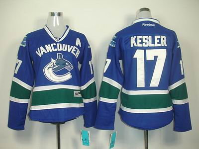 Women vancouver canucks 17 Ryan Kesler Blue jerseys