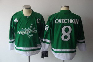 Kids Jersey Washington Capitals 8 A.Ovechkin St Pattys Day green