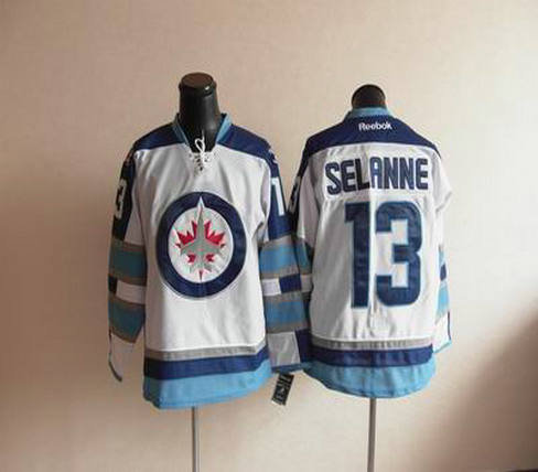 2012 new Winnipeg JETS 13 Teemu Selanne white jersey 2012 new Winnipeg JETS 13 Teemu Selanne white jersey