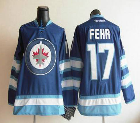 2012 new Winnipeg Jets 17 Eric Fehr Blue jerseys