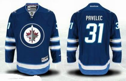 2012 Winnipeg Jets 31 Ondrej Pavelec Blue Jersey