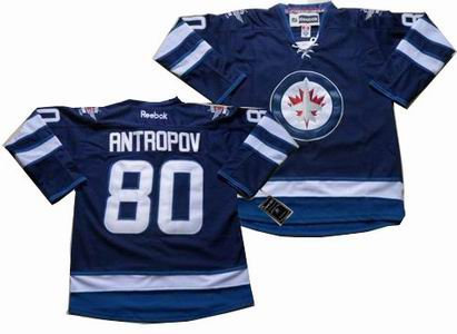 2012 Winnipeg Jets 80 Nik Antropov Dark Blue Jersey