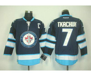nhl jerseys winnipeg jets #7 tkachuk blue (C patch) 2011 new