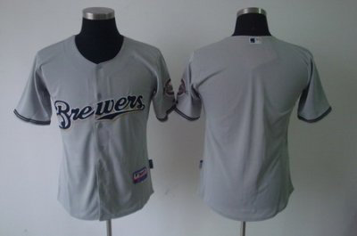 Milwaukee Brewers Blank Grey MLB Jersey Milwaukee Brewers Blank Grey MLB Jersey