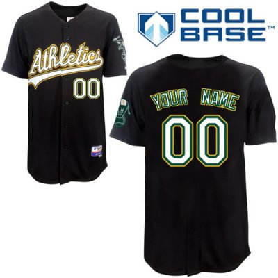 Customized Oakland Athletics Jersey Black Cool Base Baseball Jersey