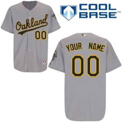 Customized Oakland Athletics Jersey Grey Road Cool Base Baseball Jersey