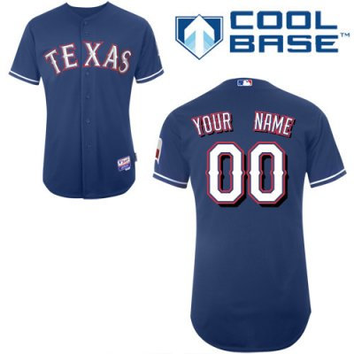 Customized Texas Rangers Jersey Blue Cool Base Baseball Jersey