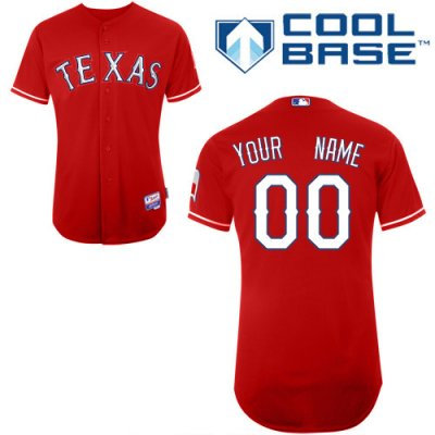 Customized Texas Rangers Jersey Red Cool Base Baseball Jersey