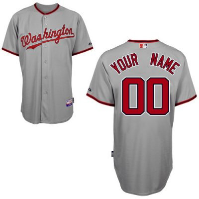 Customized Washington Nationals Jersey Grey 2011 Road Cool Base Baseball Jersey