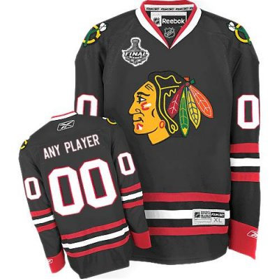 Customized Chicago Blackhawks Jersey Black New Third Stanley Cup Finals Man