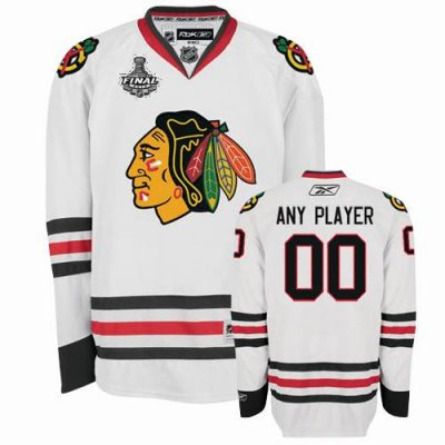 Customized Chicago Blackhawks Jersey White Road Stanley Cup Finals Man  Jersey