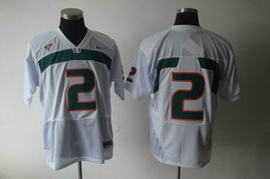 NCAA Miami Hurricanes 2 White Jersey NCAA Miami Hurricanes 2 White Jersey